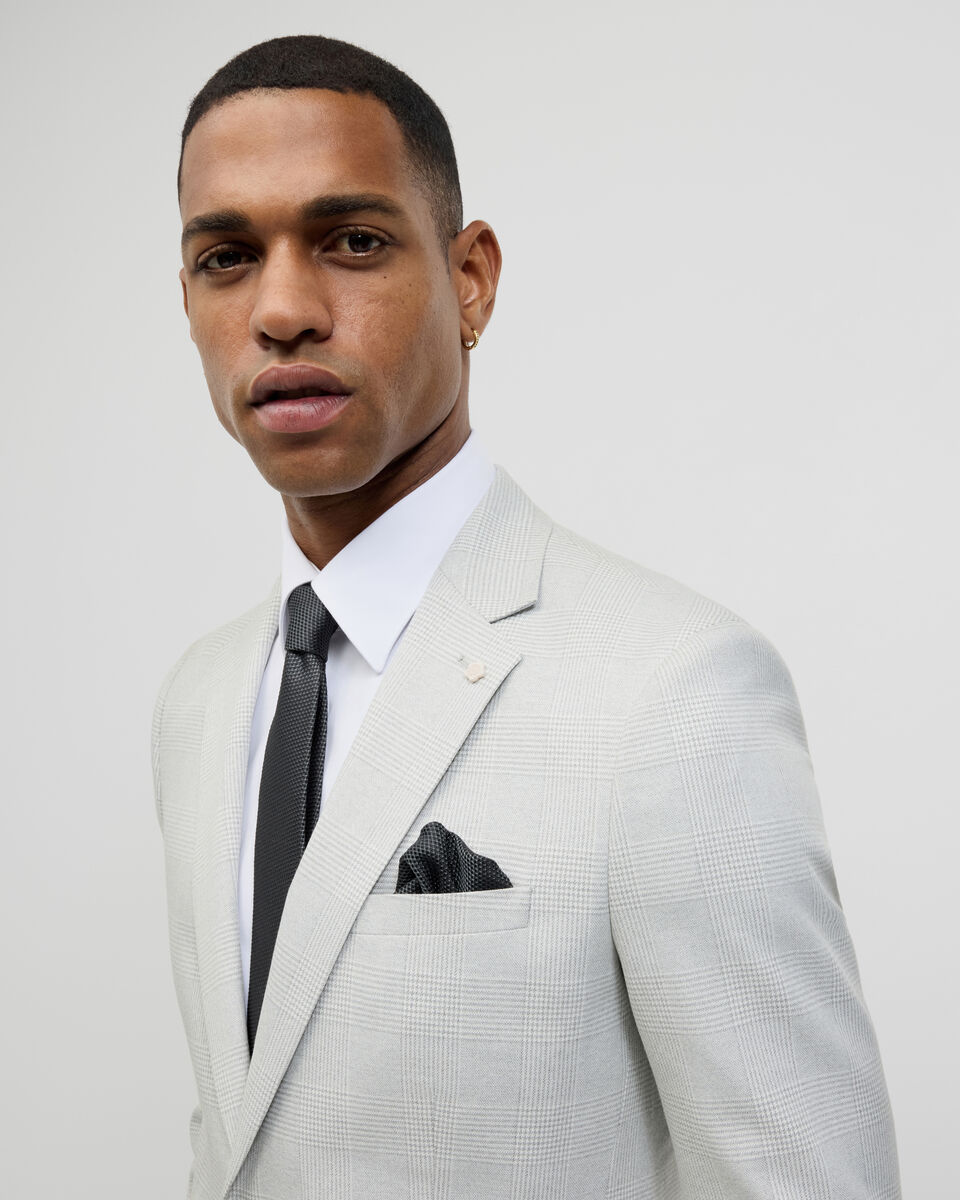 Prince of Wales Check Tailored Jacket, Grey Check, hi-res